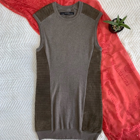 Allsaints Sierre Jumper Dress Brown Size 4 - Picture 1 of 13